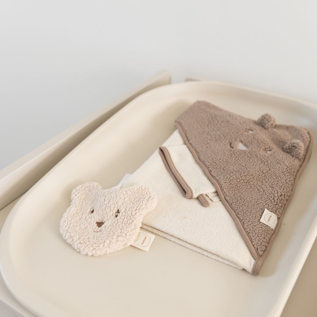 Pericles Badcape + washand bear creme