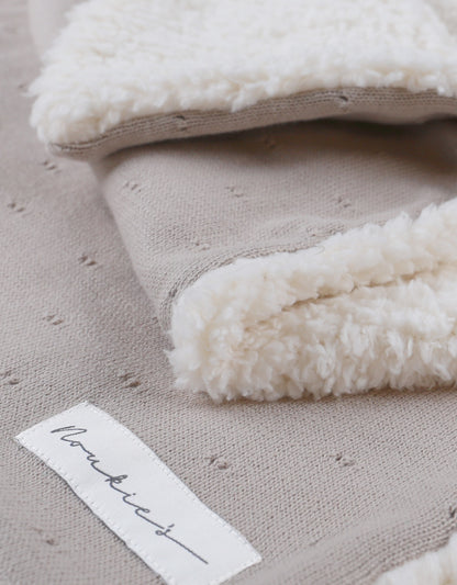Noukie's Deken Tricot & Teddy tender beige B 75 x L 100 cm