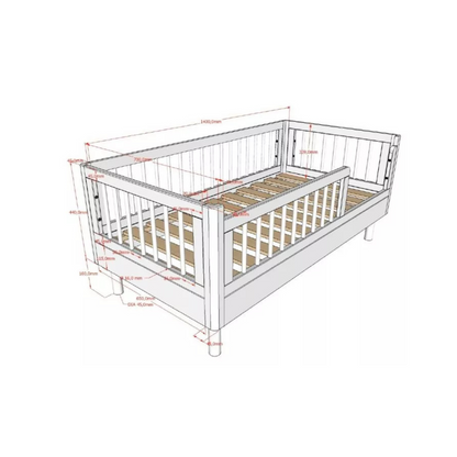 Jaxx Peuterbed Forrest Beuk wit L 140 x B 70 cm