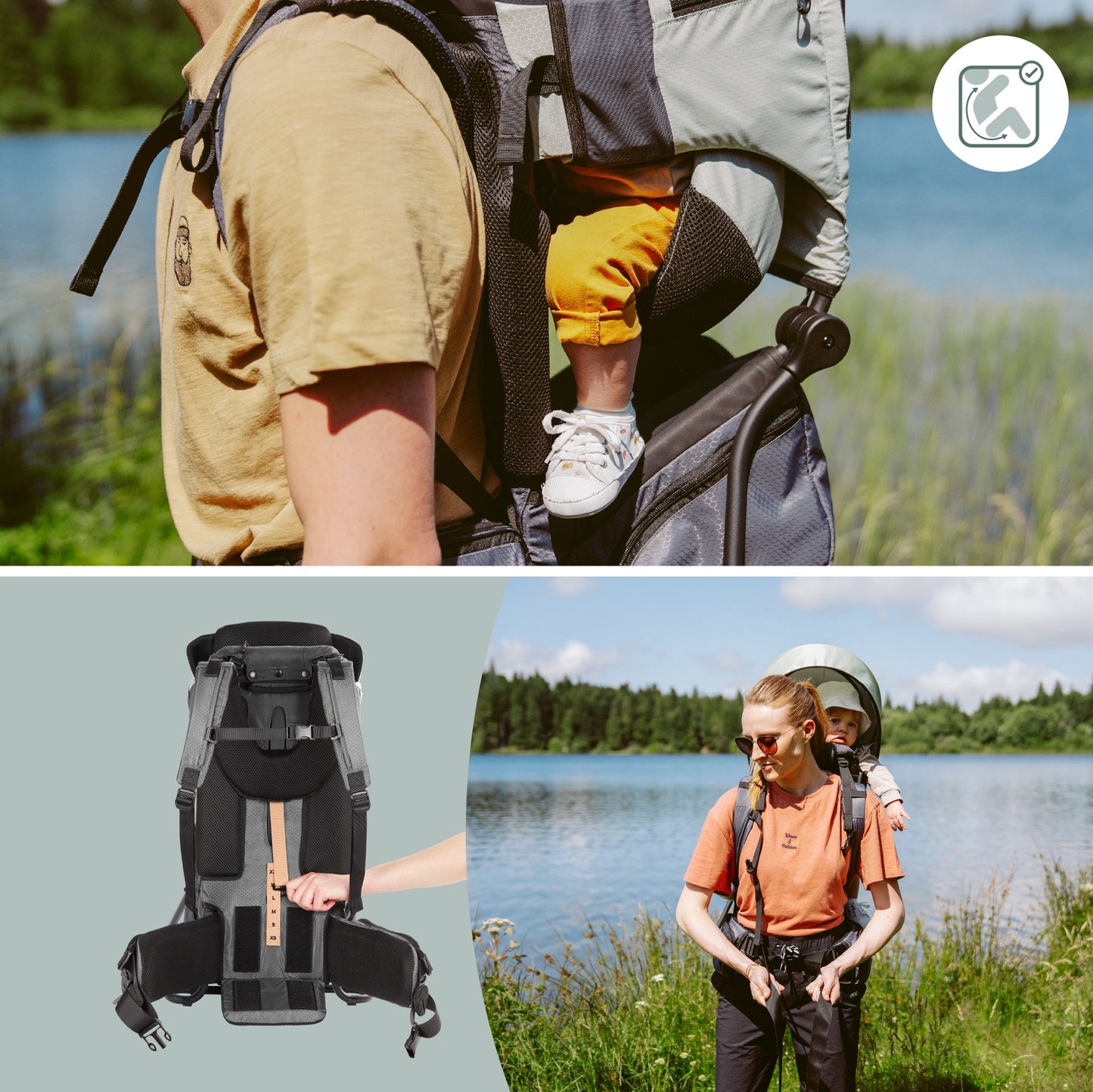 Babymoov Porte-bébé dorsal Moov & Hike vert clair