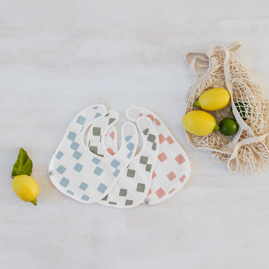 Lässig Bavoir Happy Fruits Khaki - 3 pièces