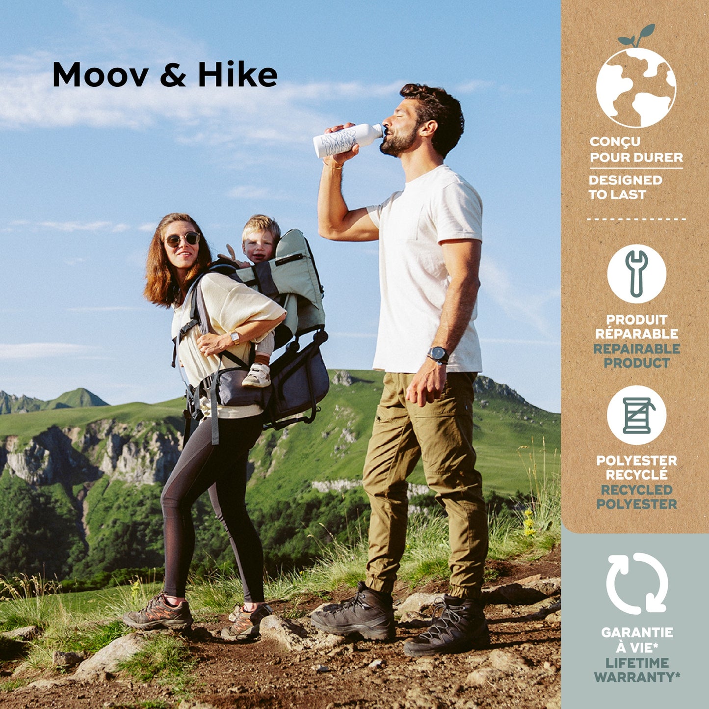 Babymoov Porte-bébé dorsal Moov & Hike vert clair