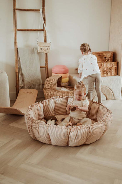 Play and Go Coco Stripes brown organic babymat 130 cm