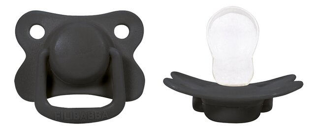 Filibabba Sucette + 6 mois Stone Grey - 2 pièces