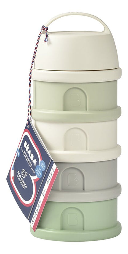 Béaba Doseur de lait en poudre 4 compartiments Cotton white/Sage green