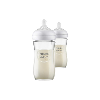 Philips AVENT Glazen zuigfles Natural Response transparant 240 ml - 2 stuks