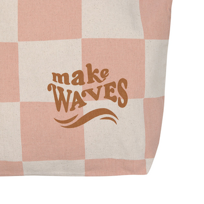 Lässig Shopper Beach Check Pattern Peach Sea salt