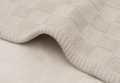 Jollein Deken voor wieg Box Knit Warm Sand/Velvet 75 x 100 cm
