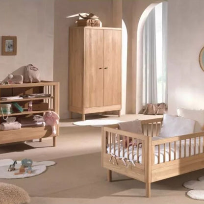 Jaxx 2-delige babykamer (meegroeibed L 140 x B 70 cm + open commode) Forrest Eik