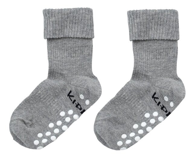 KipKep Paire de chaussettes Antidérapantes Grey 12 à 18 mois