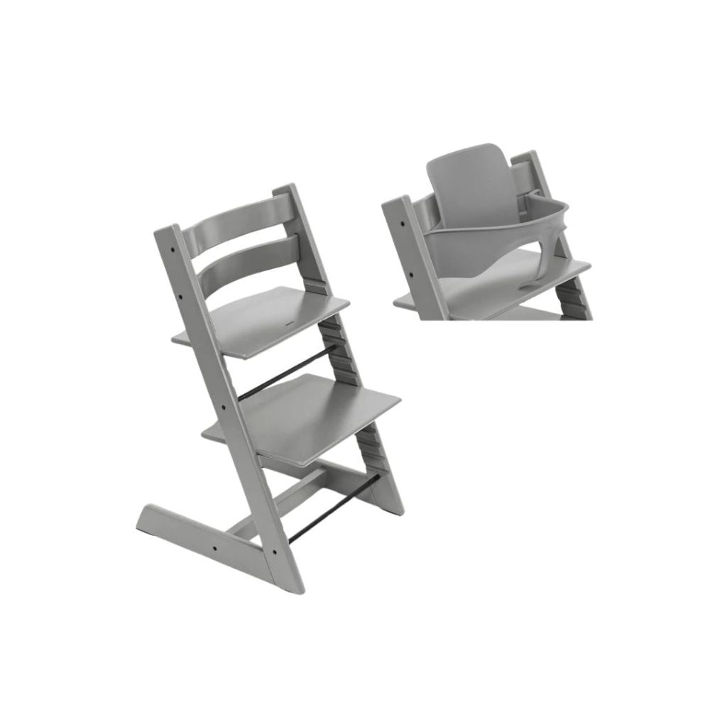 Stokke® Eetstoel Tripp Trapp® Bundel Storm Grey + Baby set²