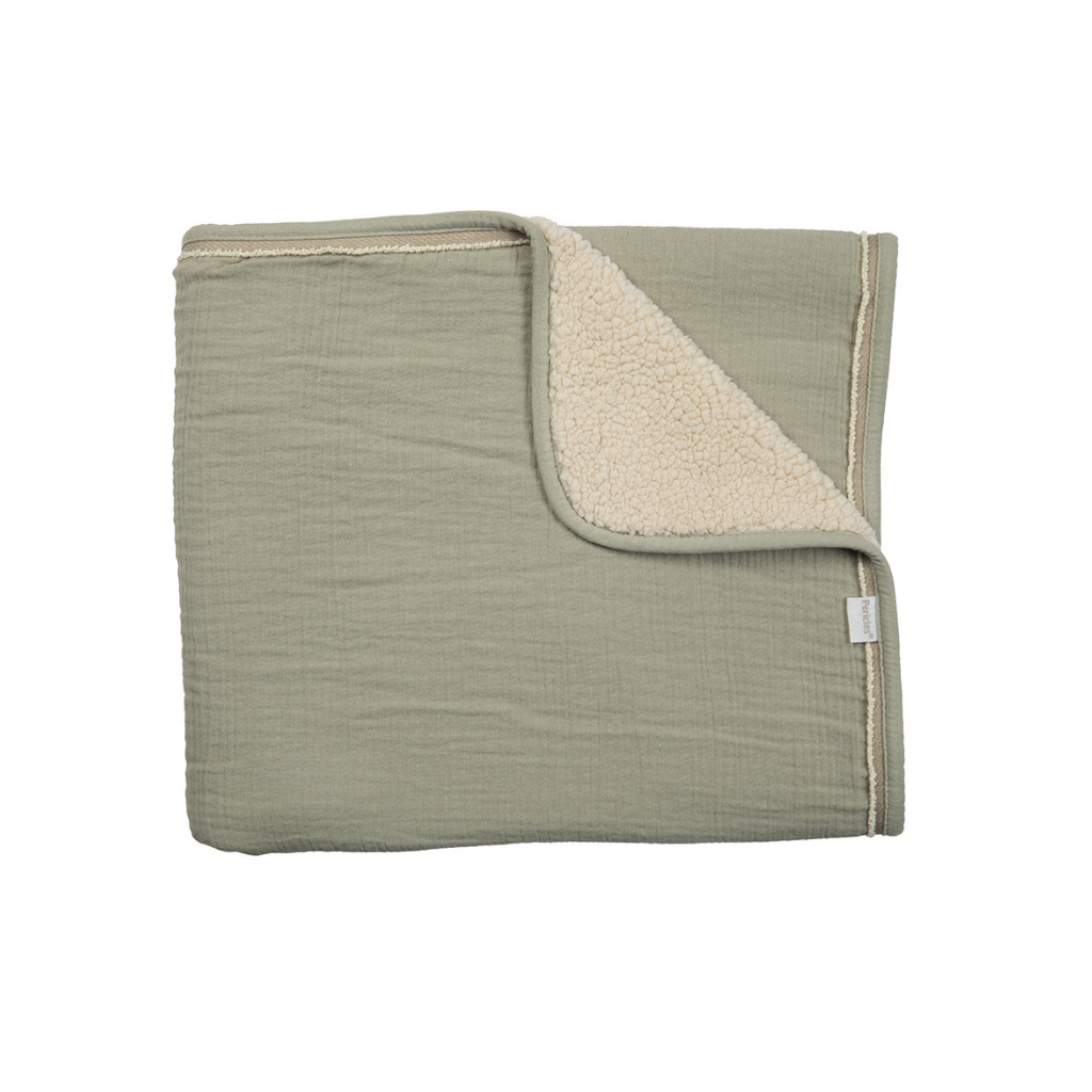 Pericles Deken voor wieg of park Avocado groen/Cream B 75 x L 100 cm