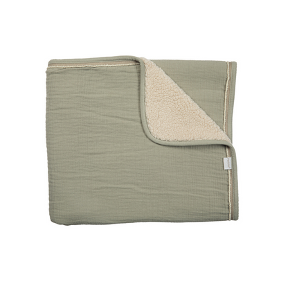 Pericles Deken voor wieg of park Avocado groen/Cream B 75 x L 100 cm