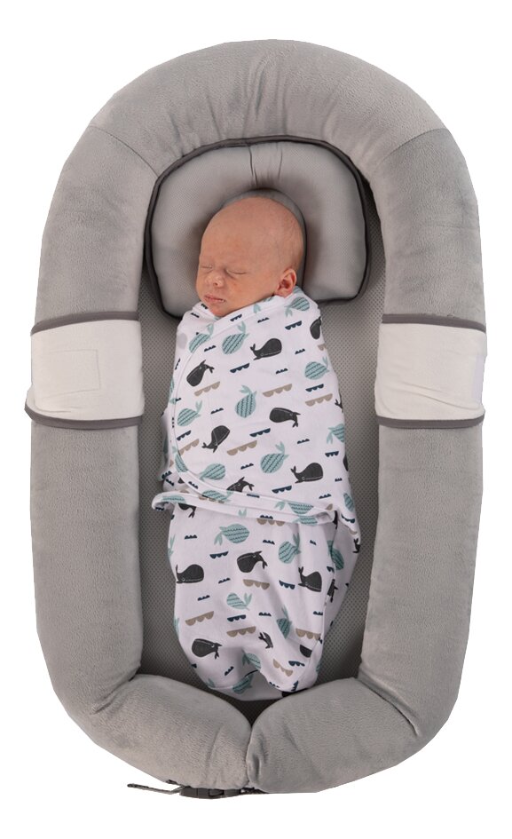 Bo Jungle Inbakerdoek B-Wrap Whale TOG 0,5 Blue 60 cm