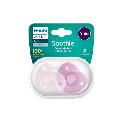 Philips AVENT Sucette + 0 mois Soothie rose - 2 pièces