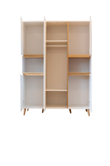 Pericles Chambre 3 éléments (lit L 140 x Lg 70 cm + commode + armoire 5 portes) Boho White
