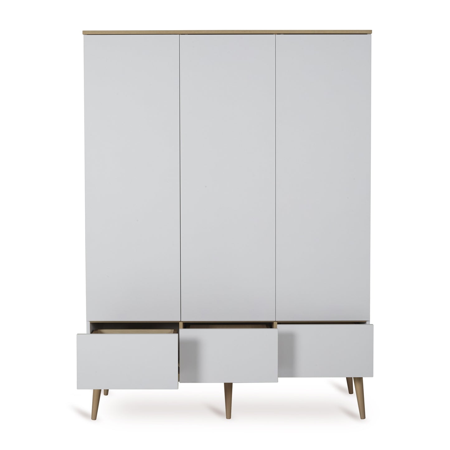 Quax 3-delige babykamer (bed L 120 x B 60 cm + commode + kast met 3 deuren) Flow White