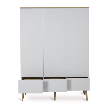 Quax 3-delige babykamer (meegroeibed L 140 x B 70 cm + commode + kast met 3 deuren) Flow White