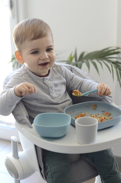 Béaba Set repas 4 pièces silicone Jungle bleu