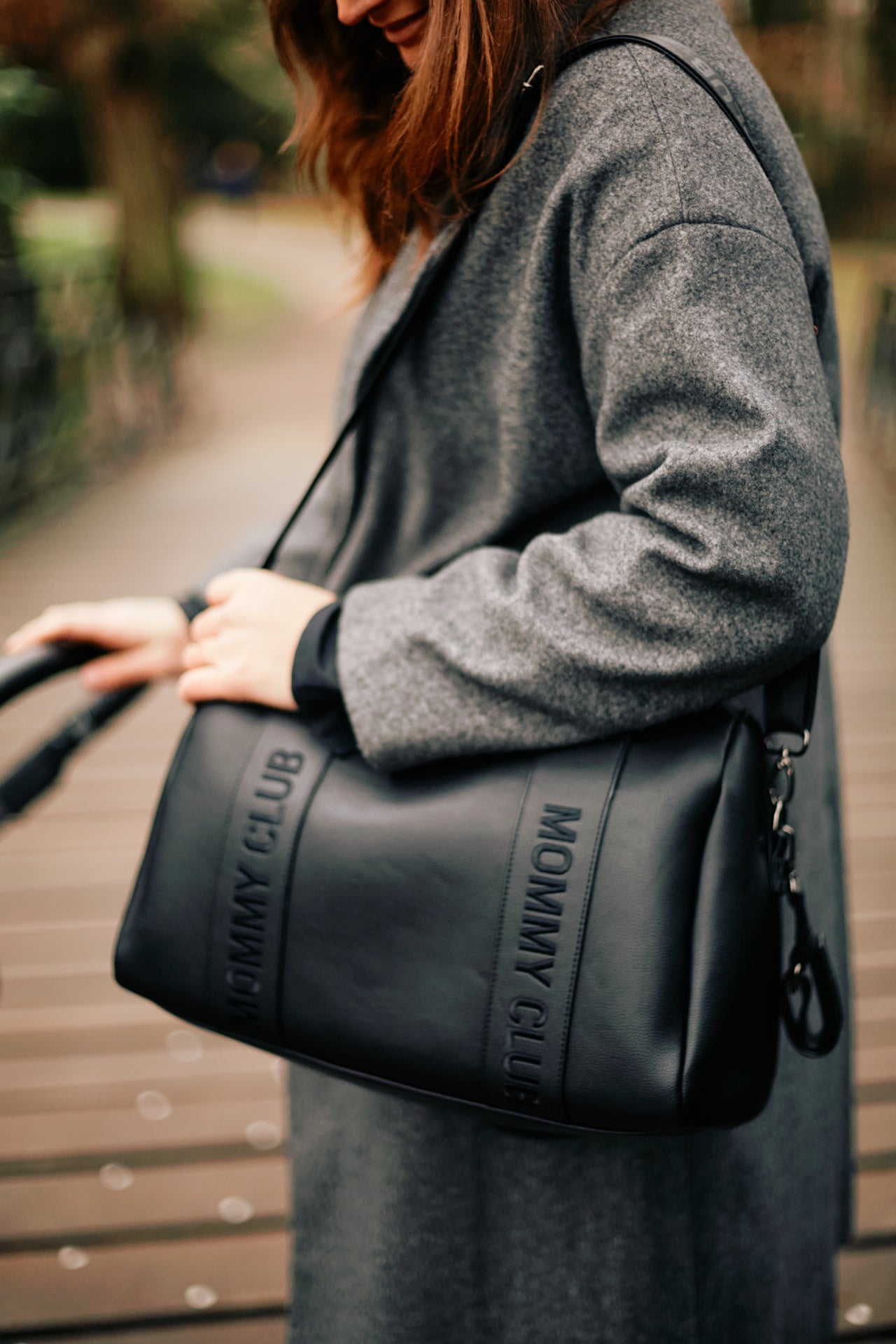 Childhome Sac à langer Mommy Club Simili Cuir noir