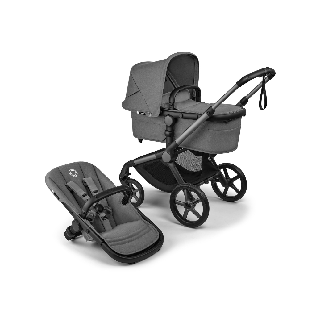 Bugaboo Kinderwagen Fox 5 Renew met draagmand Graphite / Moon Grey