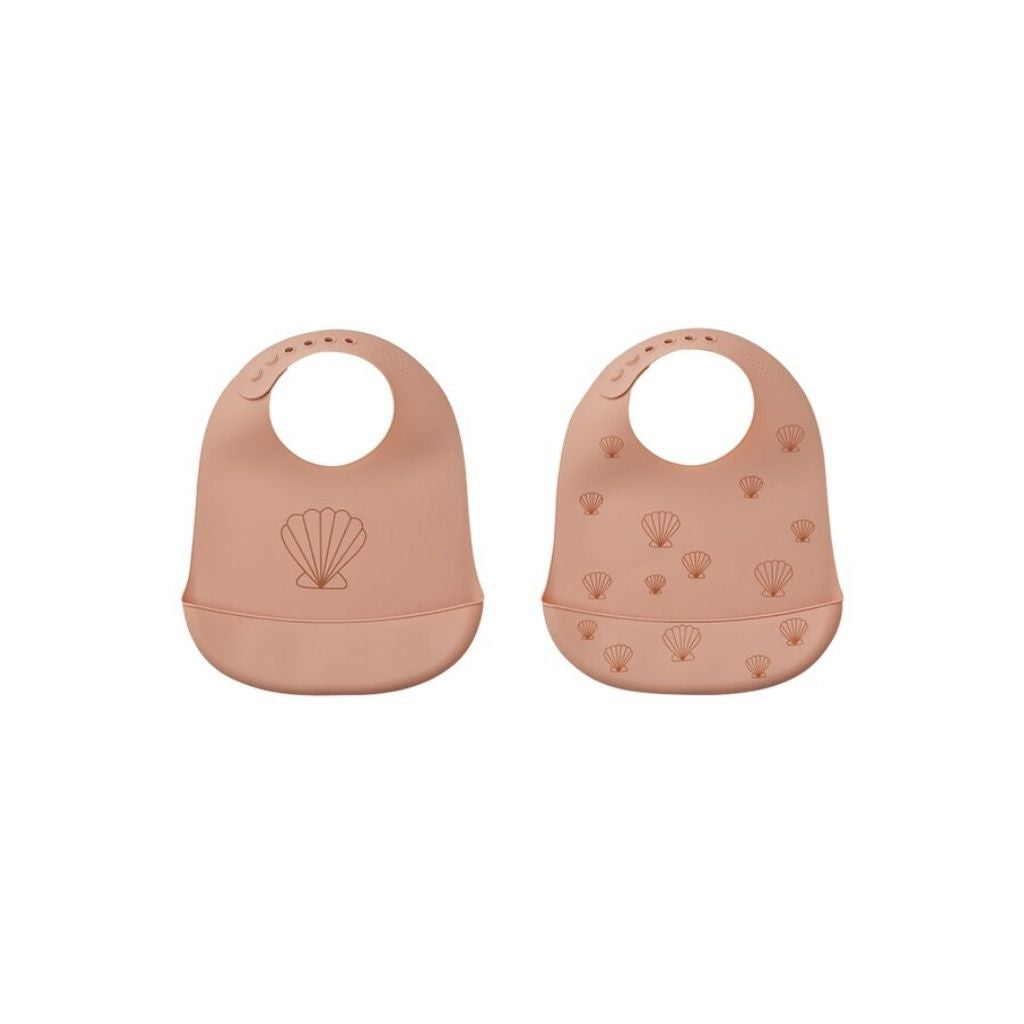 Liewood Slabbetje Tilda Sea Shell Pale Coral - 2 stuks