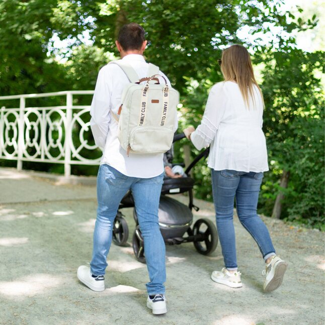 Childhome Verzorgingsrugzak Family Club Signature ecru