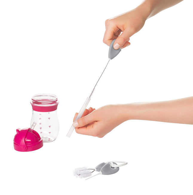 OXO Tot Set de goupillons pour gobelets avec paille et à bec Grey
