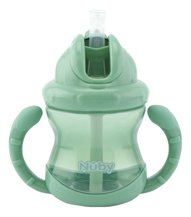 Nûby Gobelet d'apprentissage avec paille Flip-It 240 ml vert