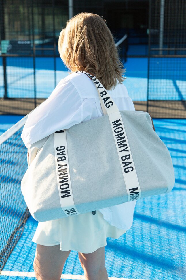 Childhome Sac à langer Mommy Bag Signature Canvas écru