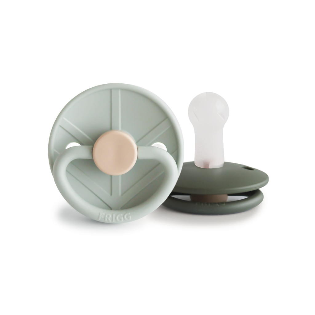 FRIGG Sucette + 6 mois Little Viking silicone Sage/Olive - 2 pièces