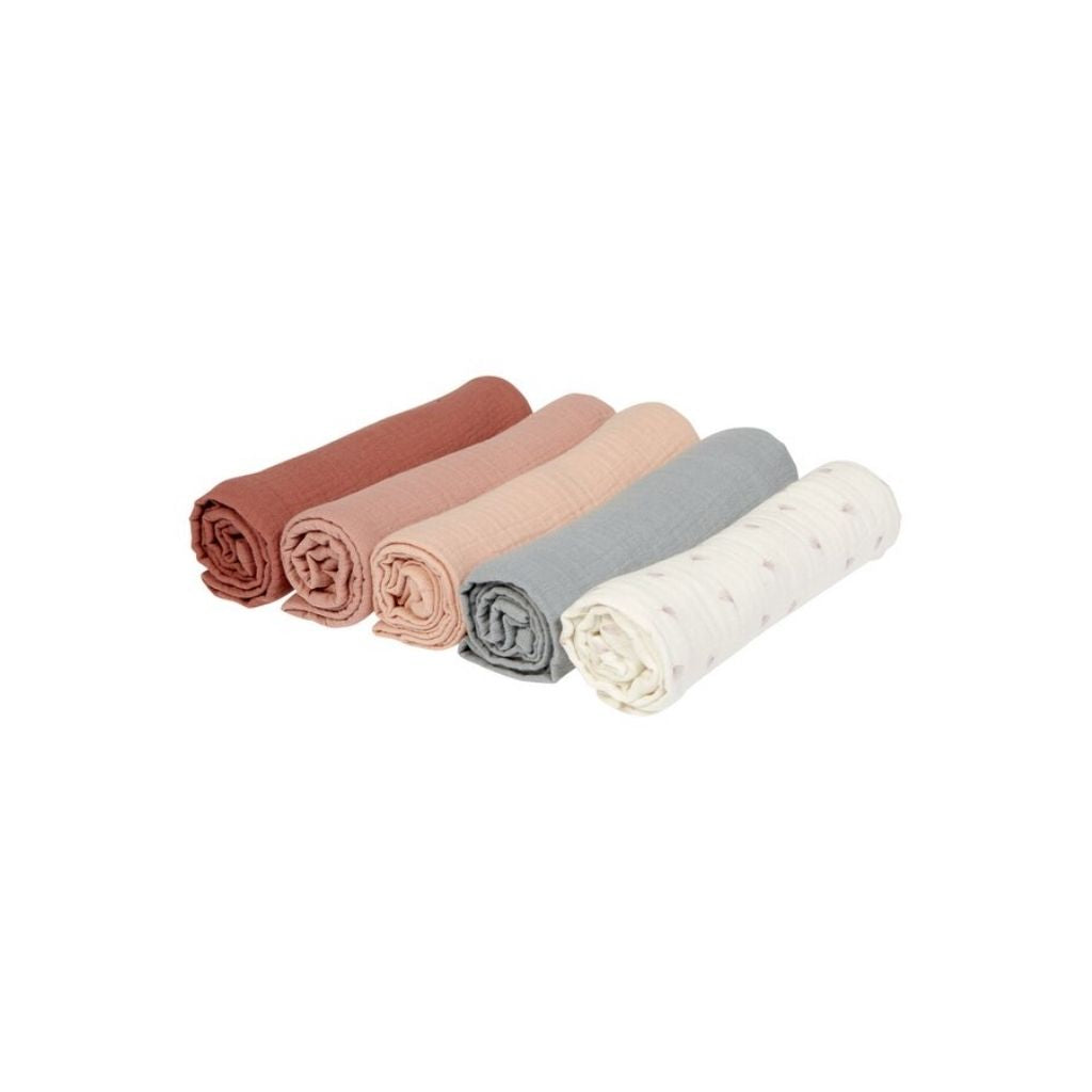 Dreambee Essuie hydrophile Essentials rose/gris/écru - 5 pièces
