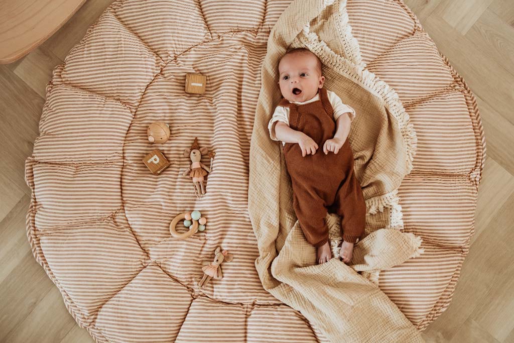 Play and Go Coco Stripes brown organic babymat 130 cm