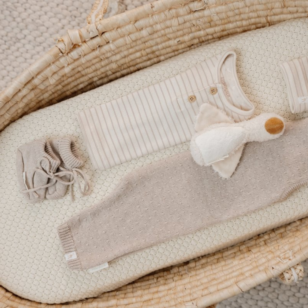 Little Dutch Gebreide slofjes Soft Beige uniseks 44/56