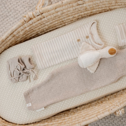 Little Dutch Gebreide slofjes Soft Beige uniseks 44/56