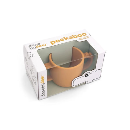 Done by Deer Oefenbeker Silicone Peekaboo Croco 170 ml Mustard