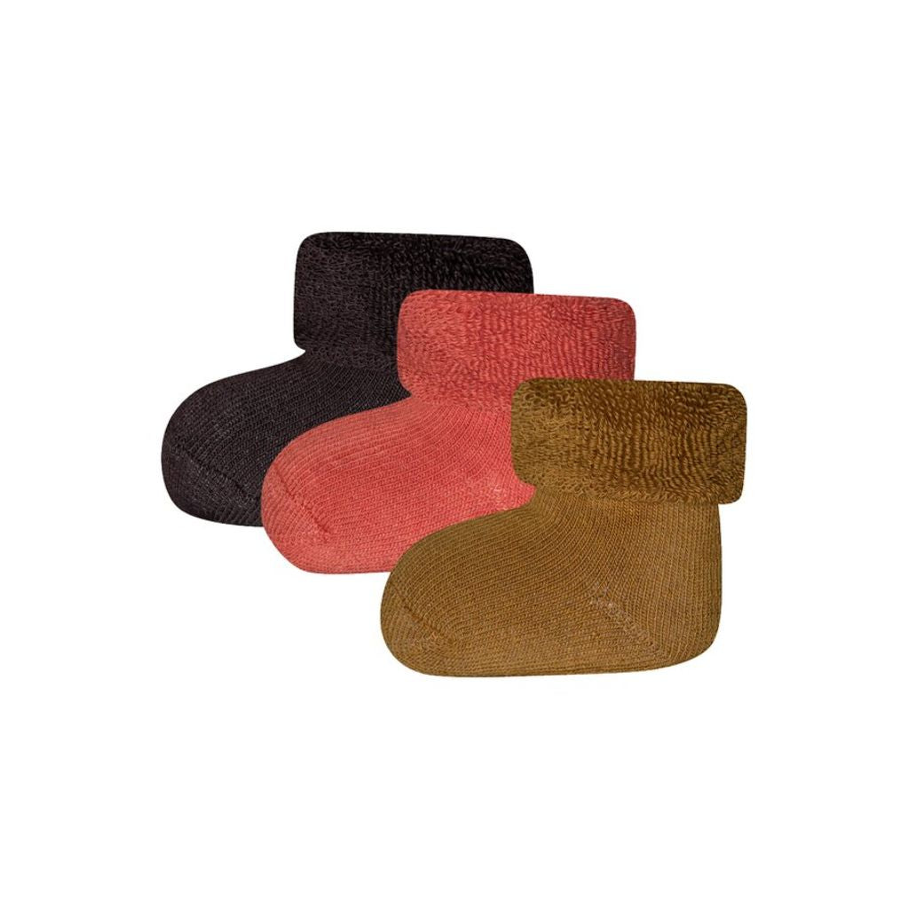 Paire de chaussettes Newborn sable/gris taille unique - 3 pièces