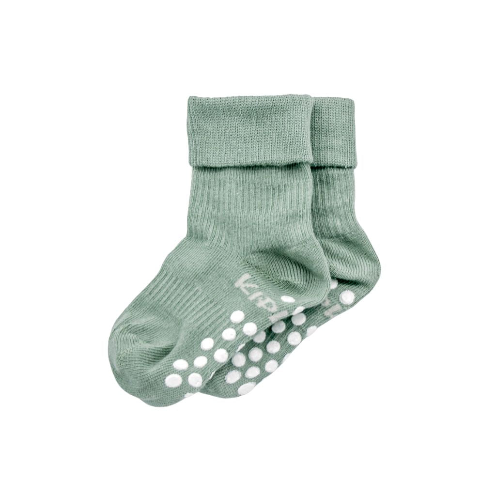 KipKep antislip bijf sokken 1 paar, m 12-18, calming green, Uniseks