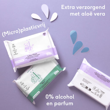 Naïf Vochtige billendoekjes Plastic Free Lotion Wipes - 54 stuks