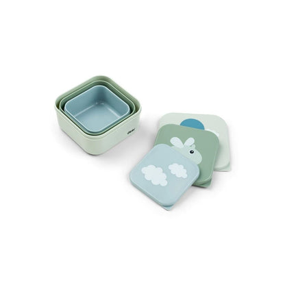 Done by Deer Boîte à snacks Happy Clouds Green - 3 pièces