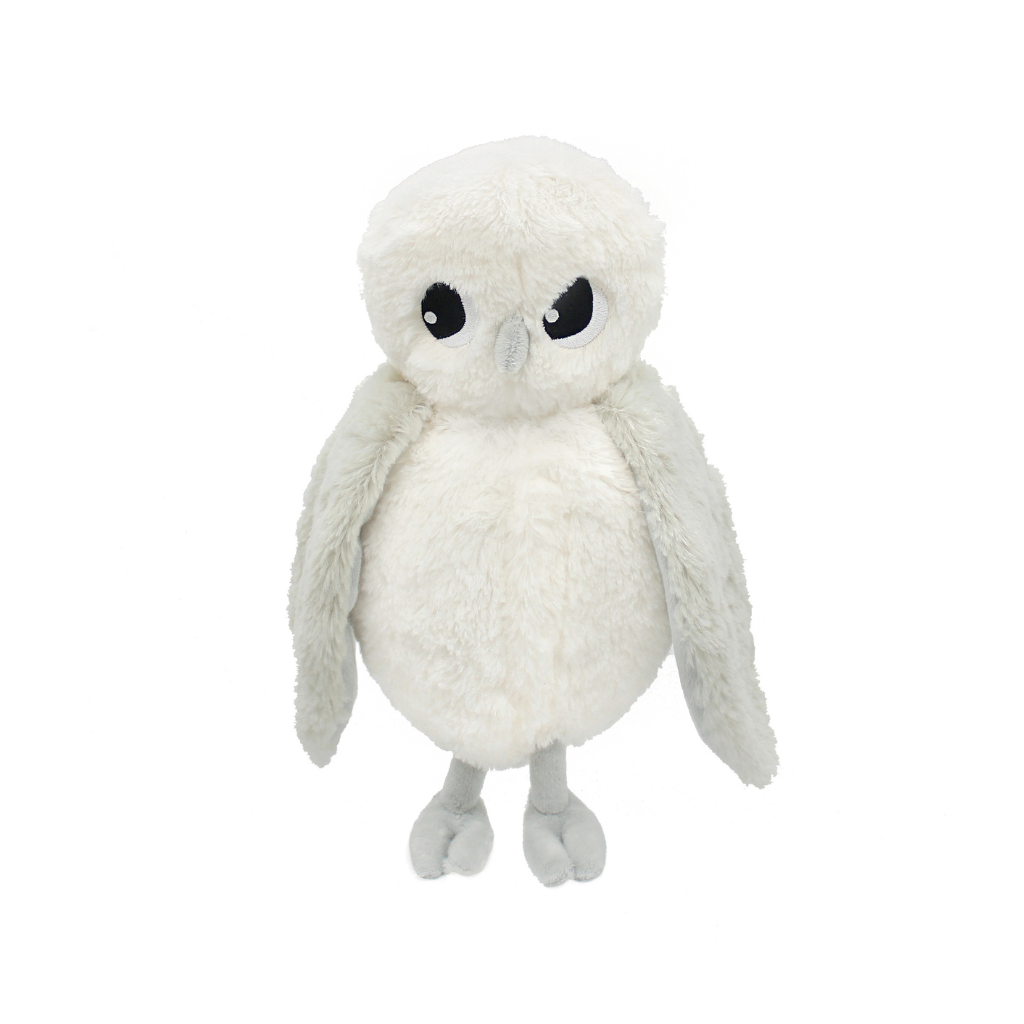 Les Déglingos Peluche Chouette Polaire Maman et Bébé Blanc Cassé / Gris Clair Ptipotos