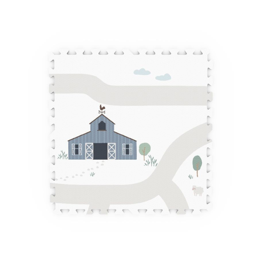 Play and Go Tiloo farm puzzlemat, storage box, and mini house