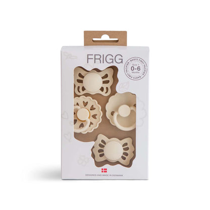 FRIGG Fopspeen 0 - 6 maanden Baby’s First pacifier - Floral Heart Cream - 4 stuks