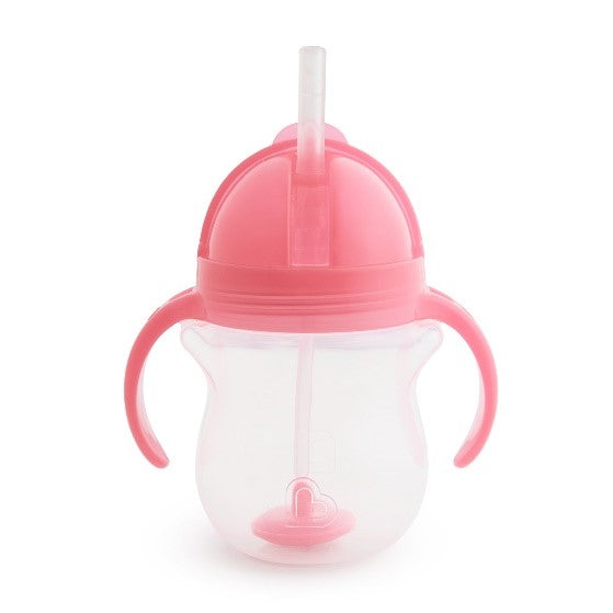Munchkin Drinkfles met rietje Tip&Sip Flip Straw 207 ml roze