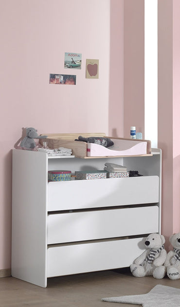 Jaxx 2-delige babykamer (bed + commode met verlengstuk) Kiddy wit