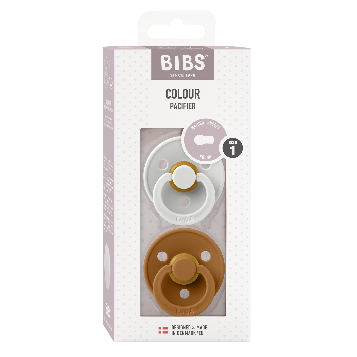 Bibs Sucette 0-6 mois Haze/Caramel - 2 pièces
