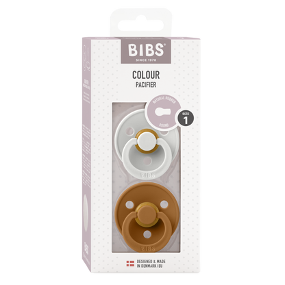 Bibs Sucette 0-6 mois Haze/Caramel - 2 pièces