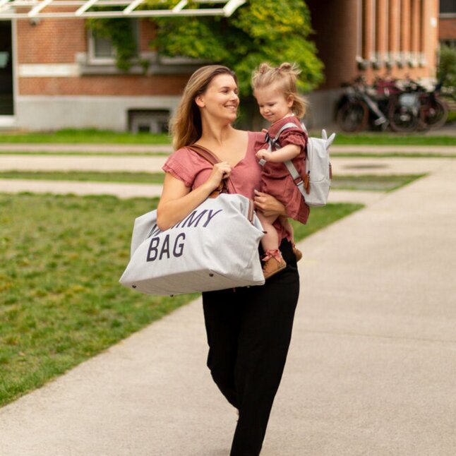 Childhome Sac à langer Mommy Bag Signature Canvas Grey