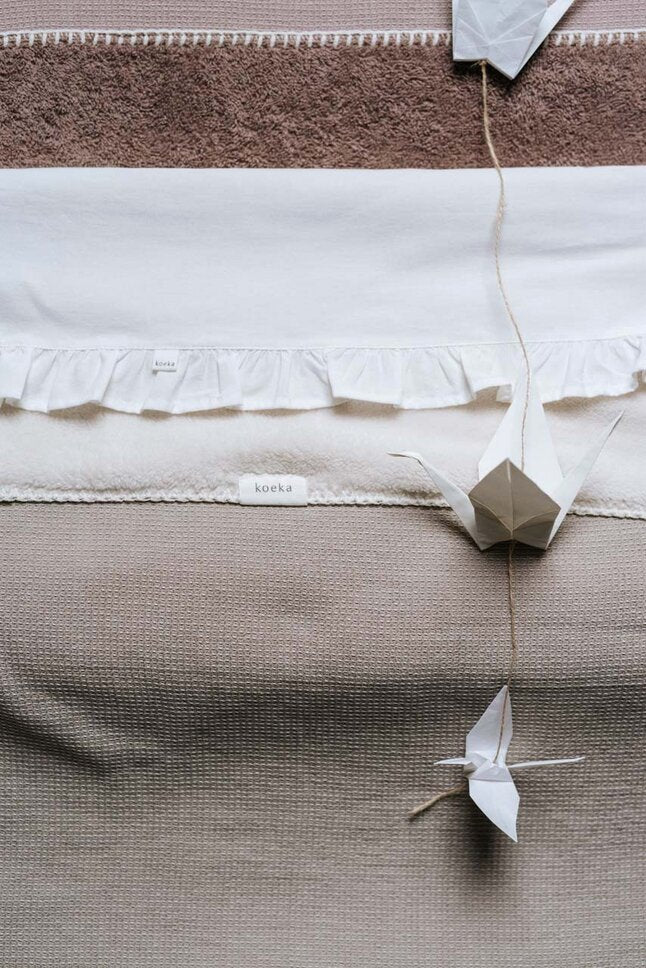 Koeka Drap pour lit Ruffle Warm White