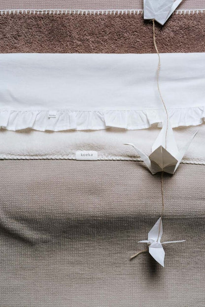 Koeka Drap pour lit Ruffle Warm White